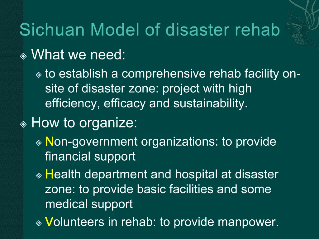 what we need to establish a comprehensive rehab