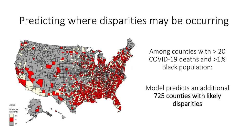 predicting where disparities may be occurring