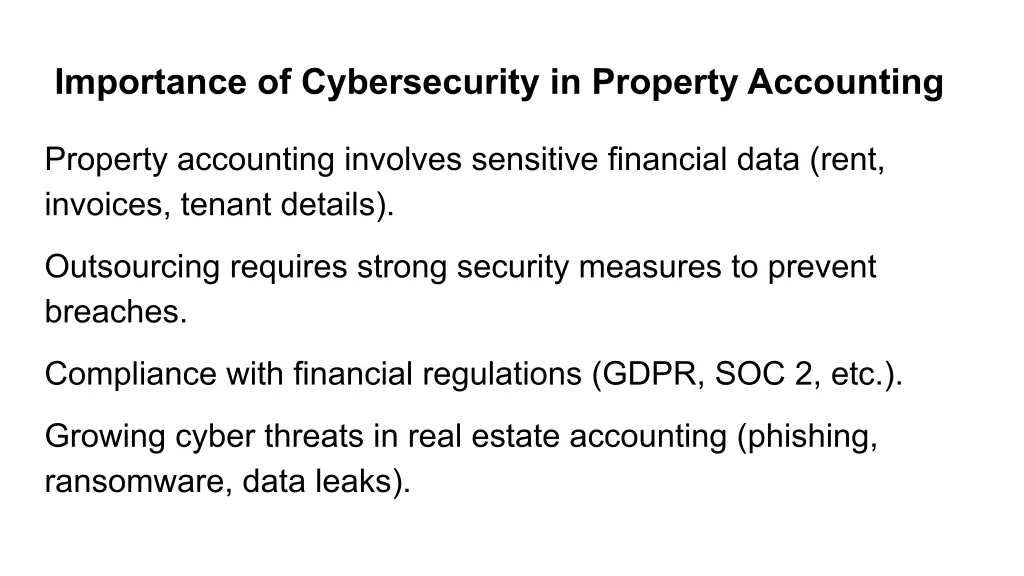 importance of cybersecurity in property accounting
