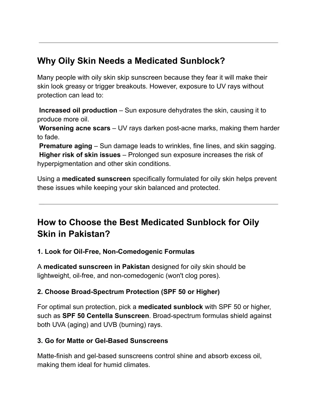why oily skin needs a medicated sunblock