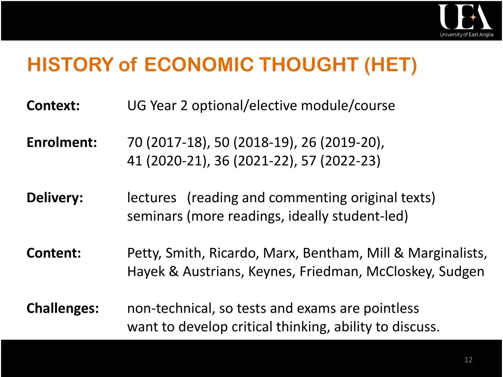 history of economic thought het