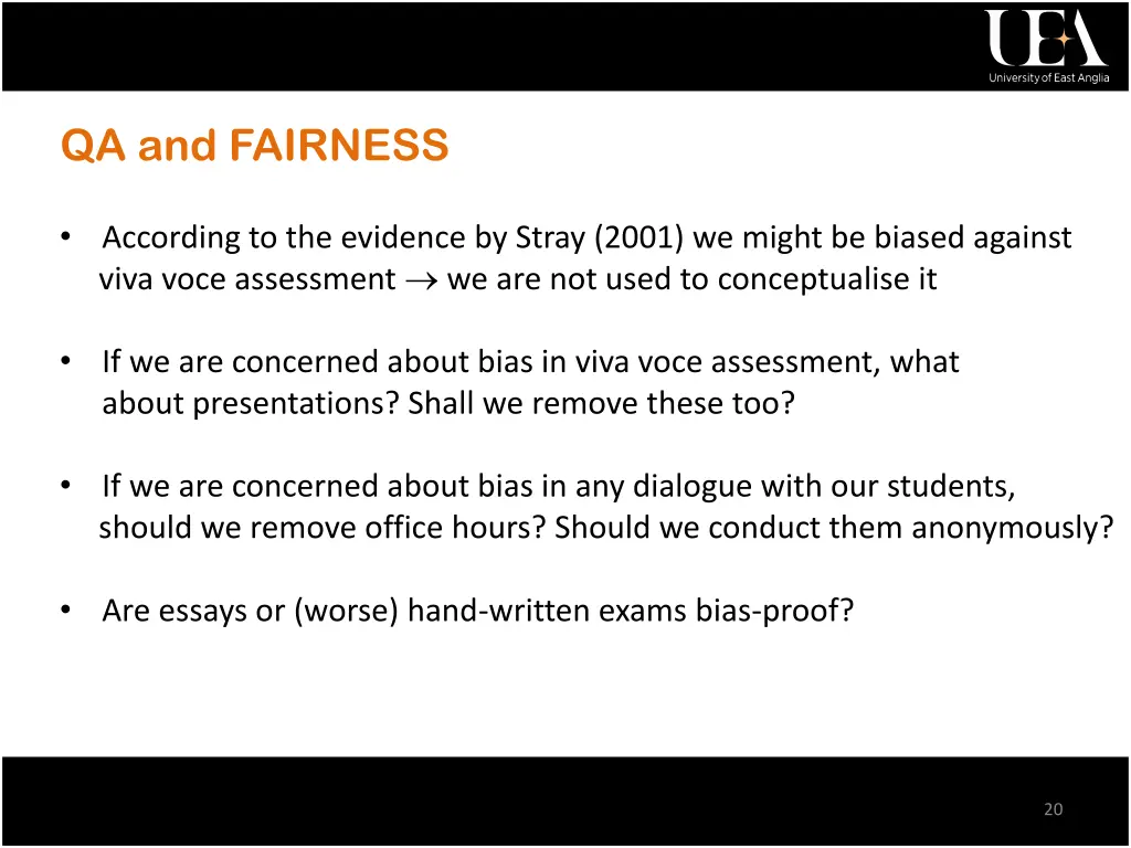 qa and fairness