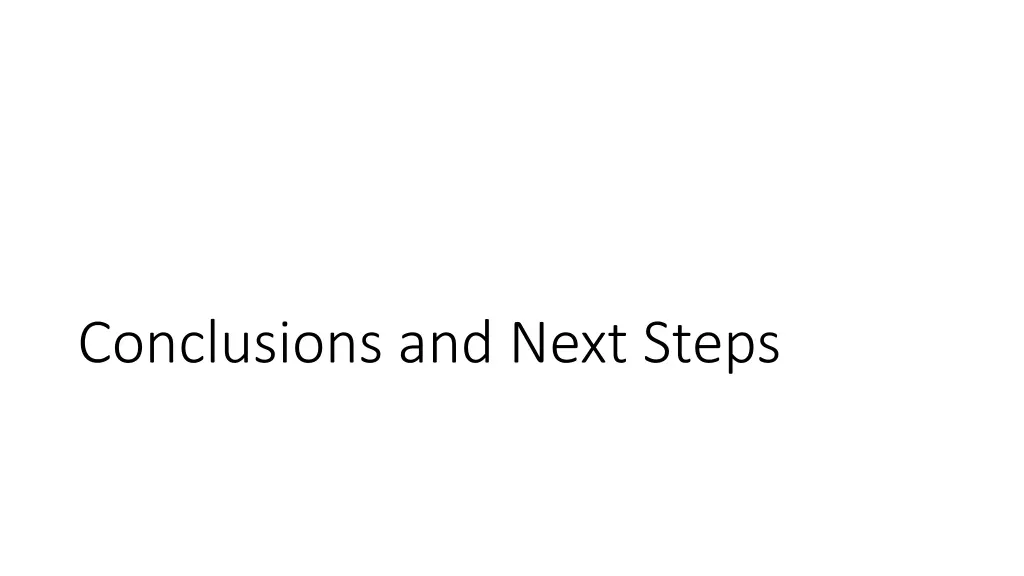 conclusions and next steps