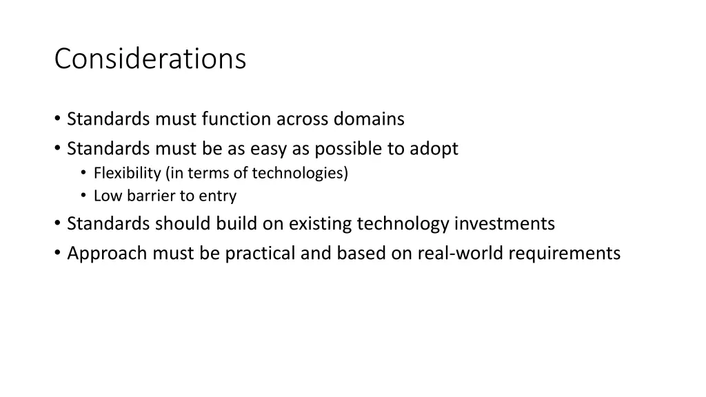 considerations