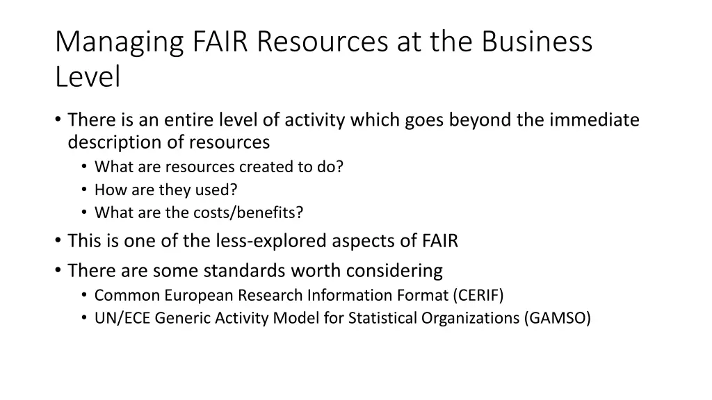 managing fair resources at the business level