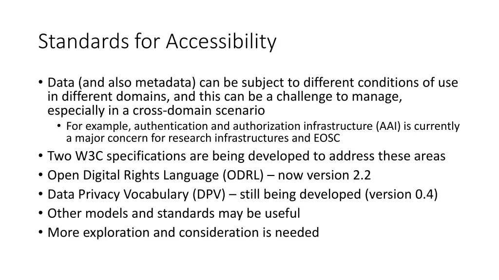 standards for accessibility