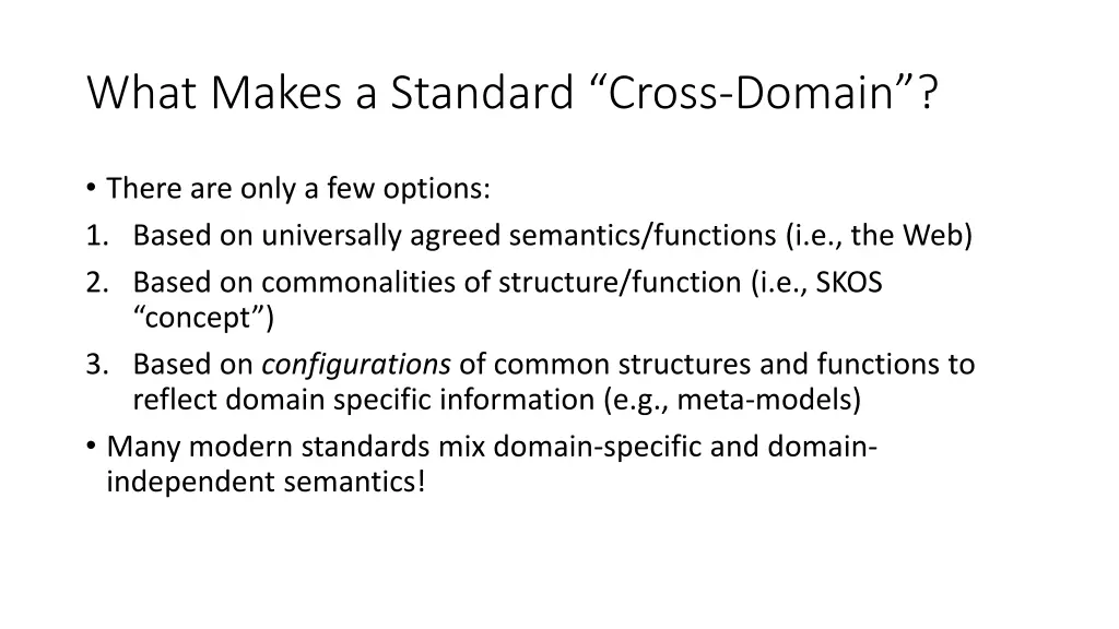 what makes a standard cross domain