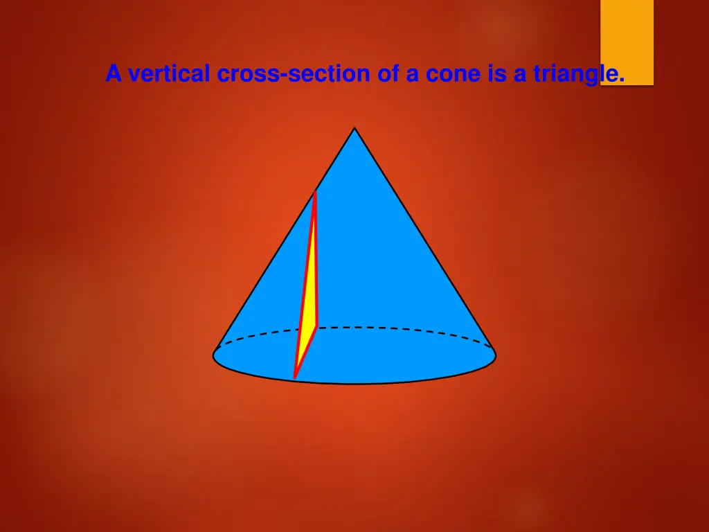 a vertical cross section of a cone is a triangle