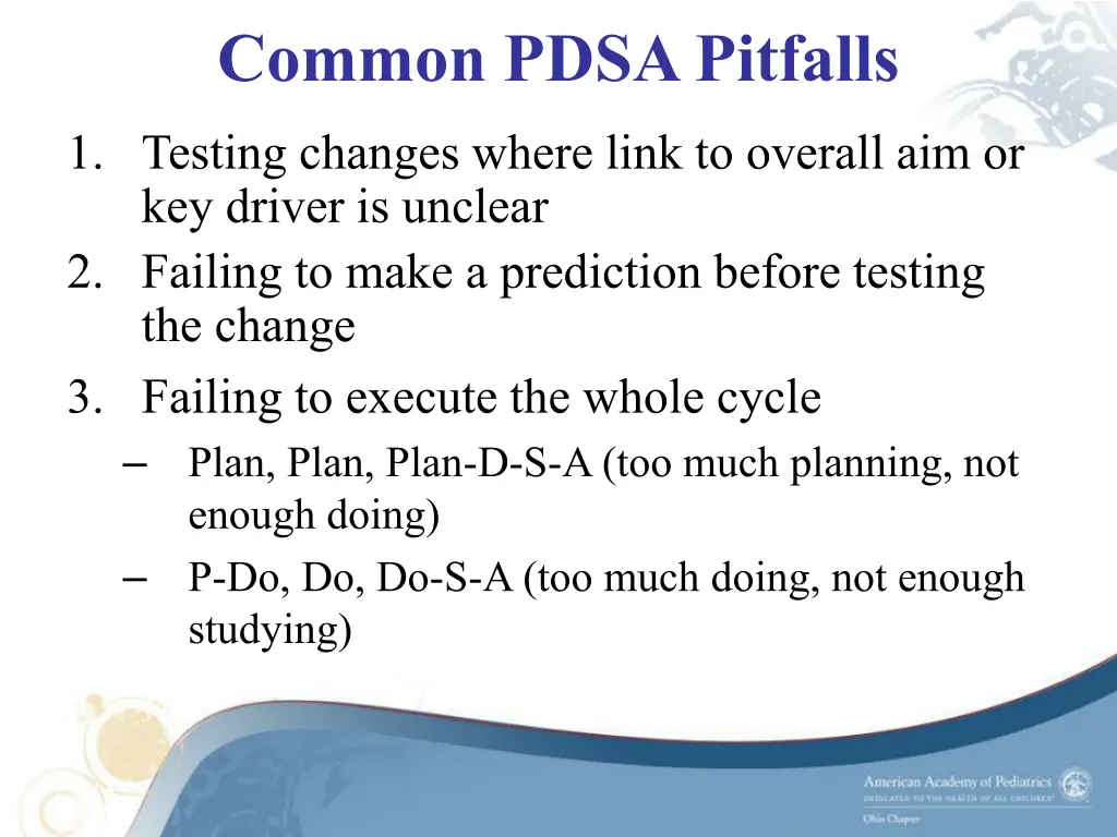 common pdsa pitfalls