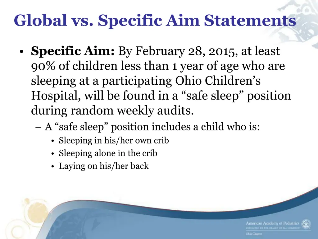 global vs specific aim statements 1