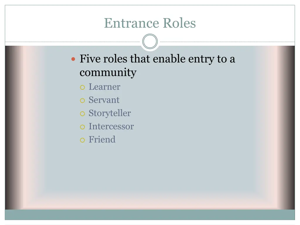 entrance roles