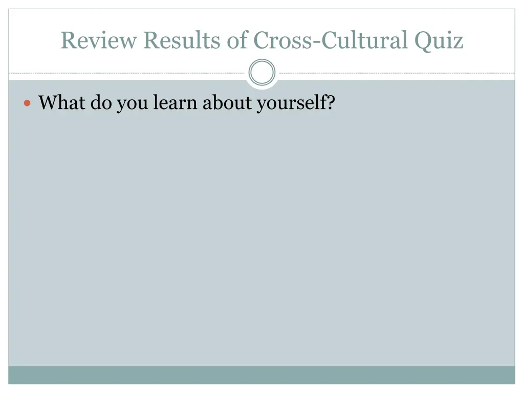 review results of cross cultural quiz