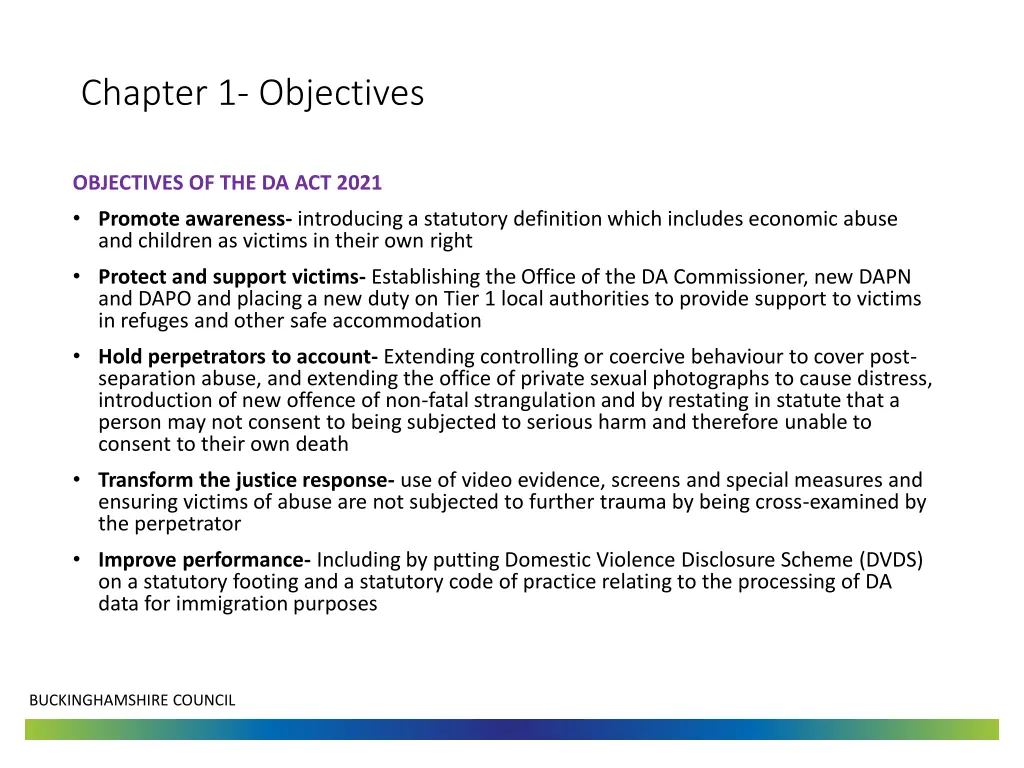 chapter 1 objectives