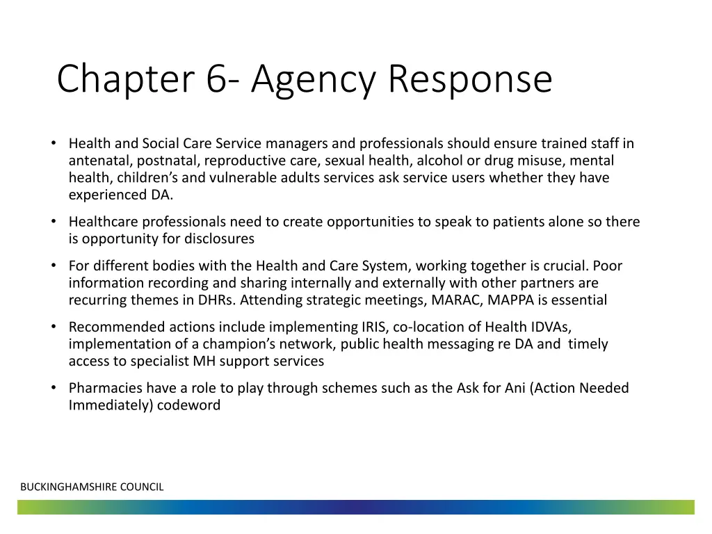 chapter 6 agency response 2