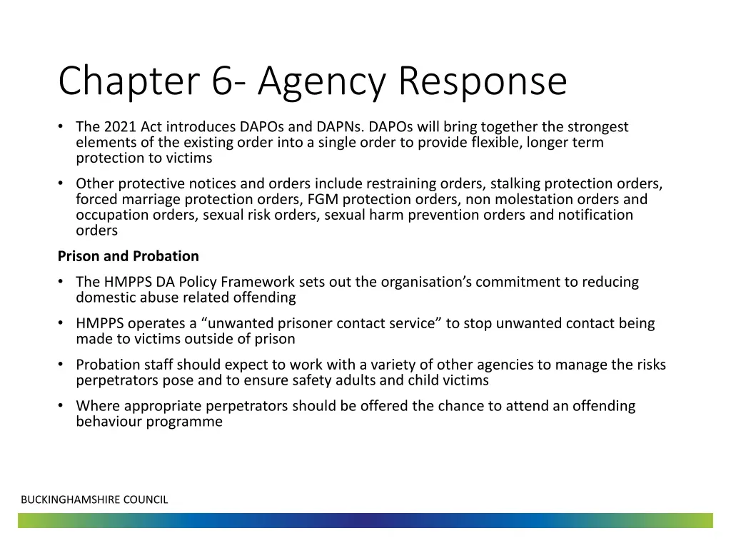 chapter 6 agency response 6