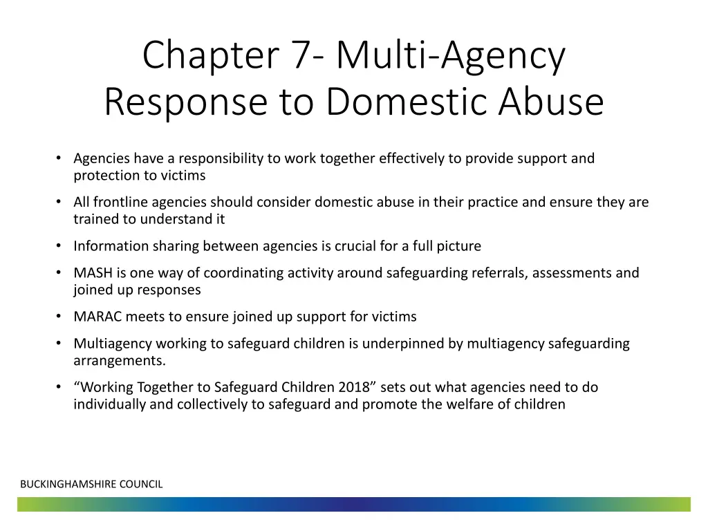 chapter 7 multi agency response to domestic abuse