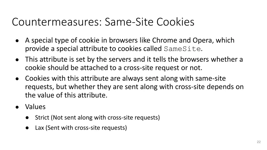 countermeasures same site cookies