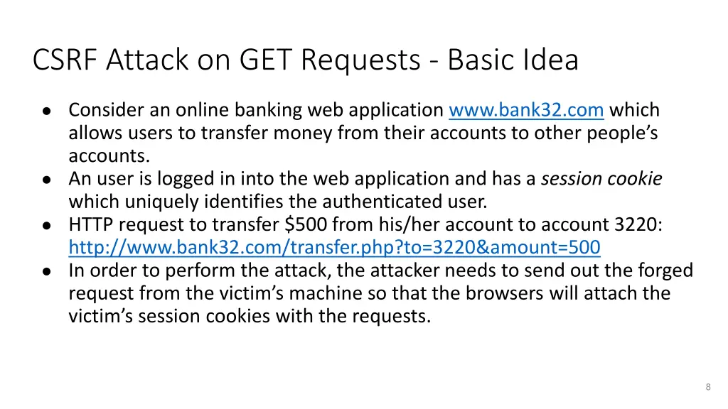 csrf attack on get requests basic idea