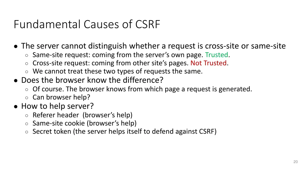 fundamental causes of csrf