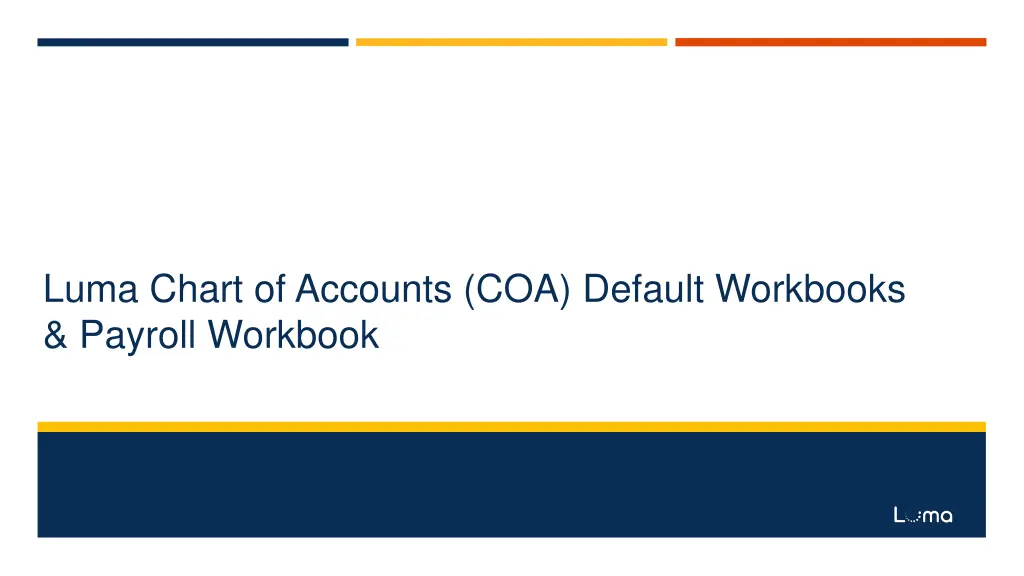 luma chart of accounts coa default workbooks