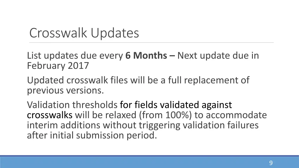crosswalk updates