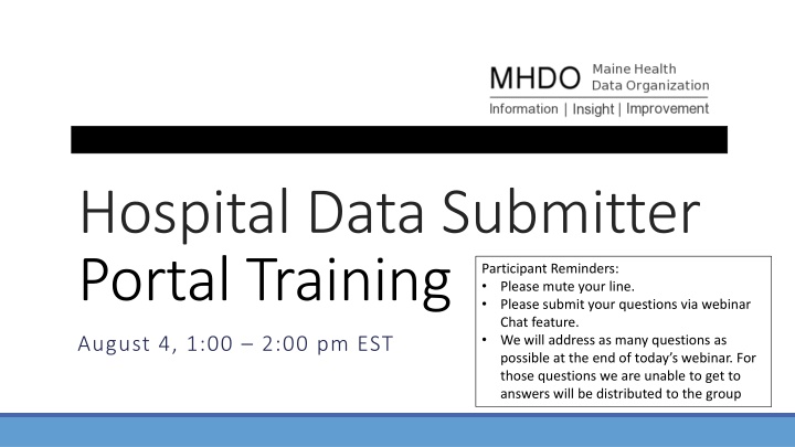 hospital data submitter portal training