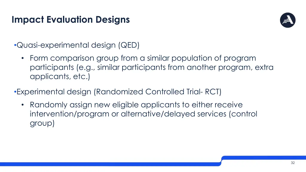 impact evaluation designs