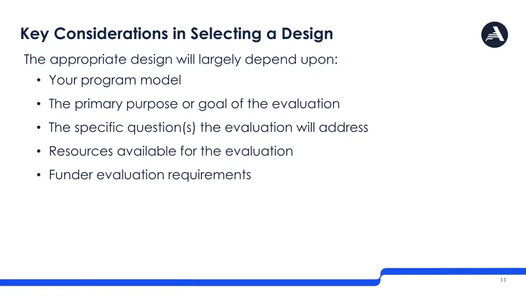 key considerations in selecting a design