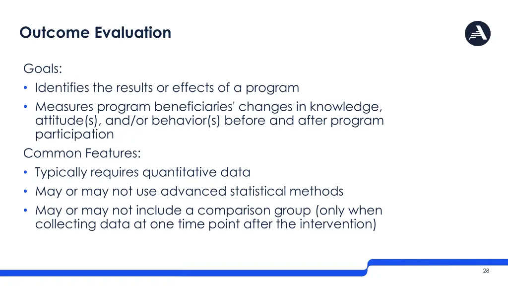 outcome evaluation