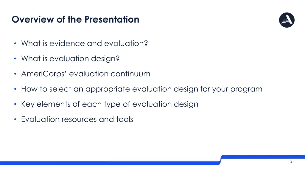 overview of the presentation