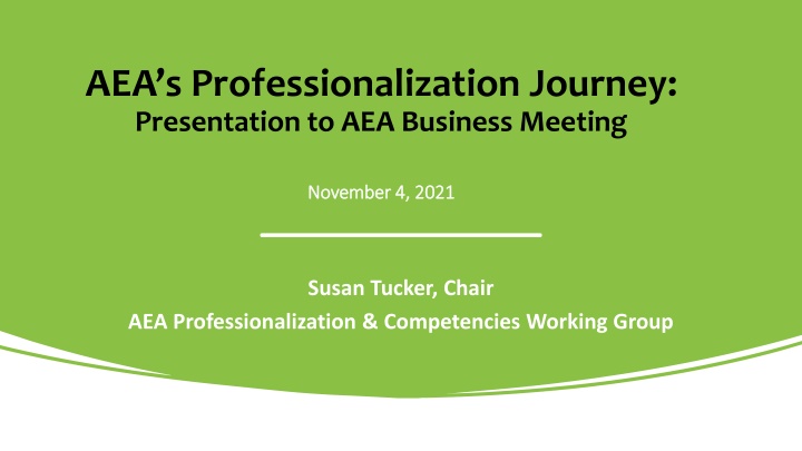 aea s professionalization journey presentation