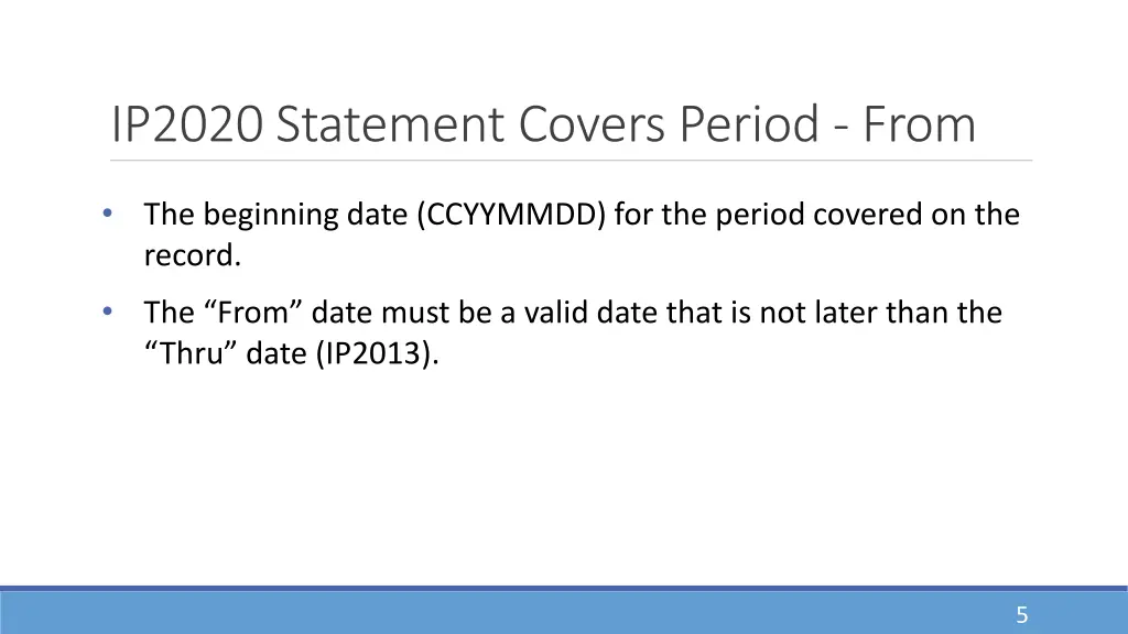 ip2020 statement covers period from