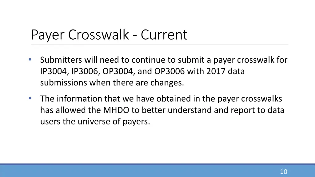 payer crosswalk current