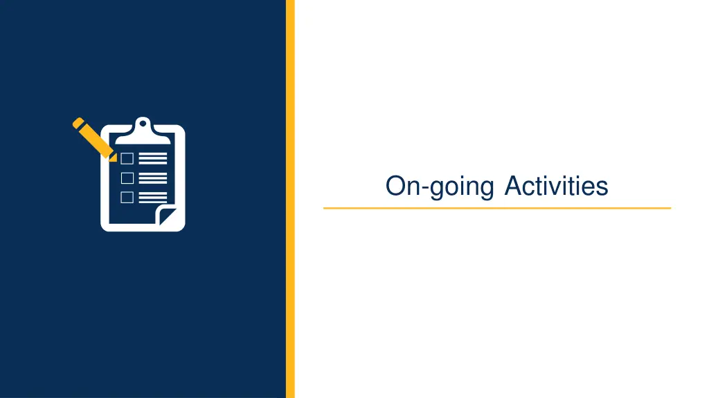 on going activities