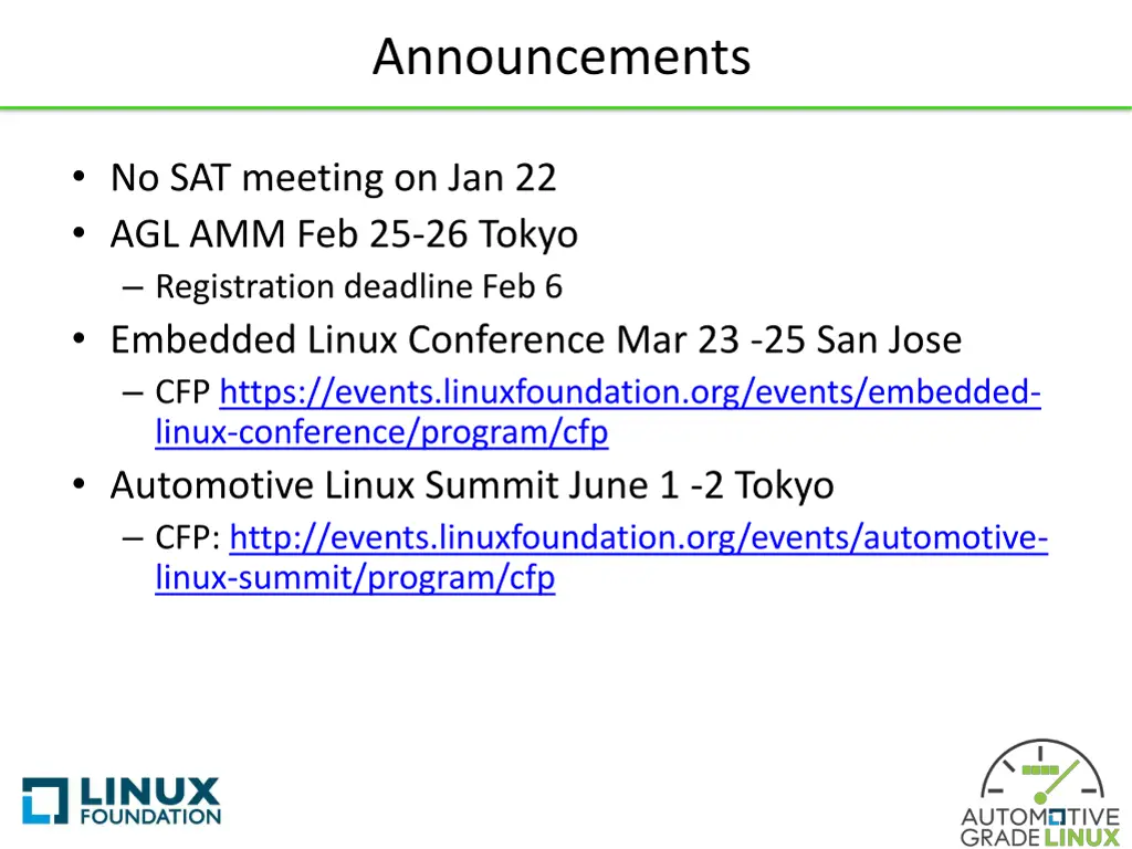 announcements