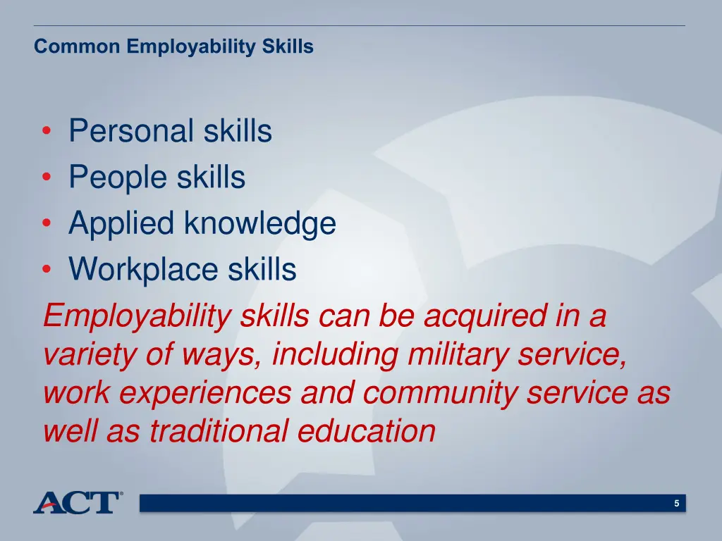 common employability skills
