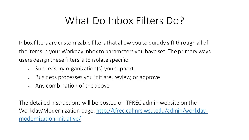 what do inbox filters do