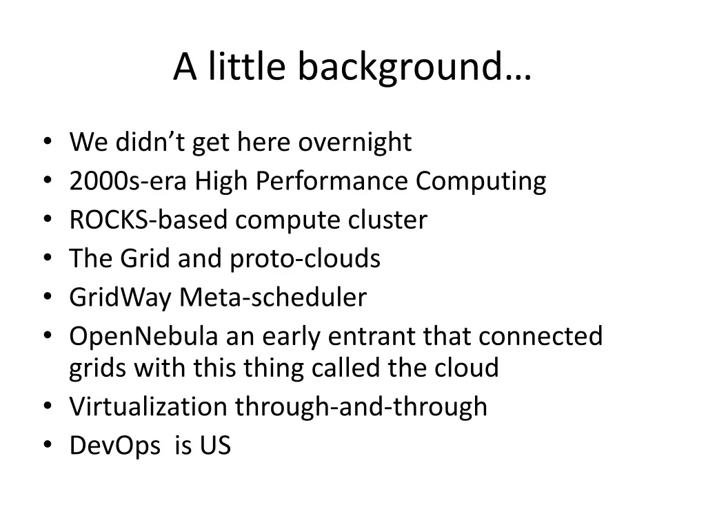 a little background