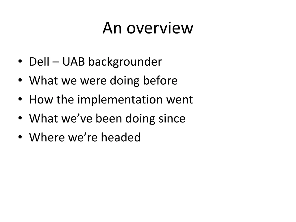 an overview