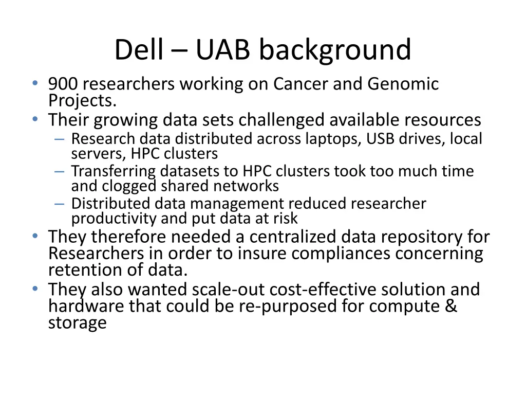 dell uab background 900 researchers working