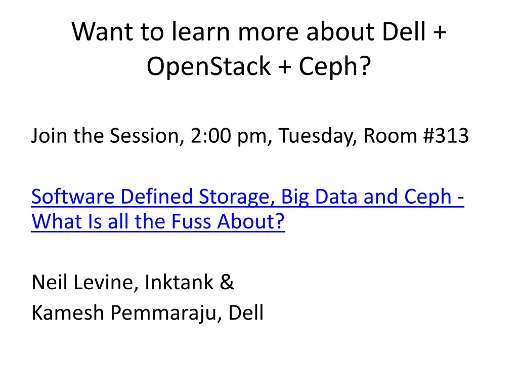 want to learn more about dell openstack ceph