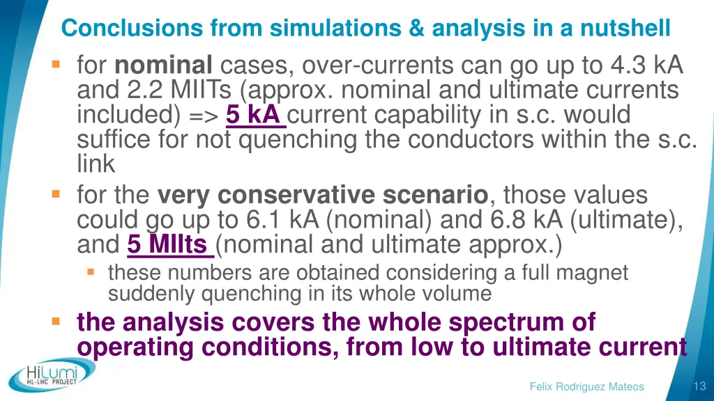 conclusions from simulations analysis