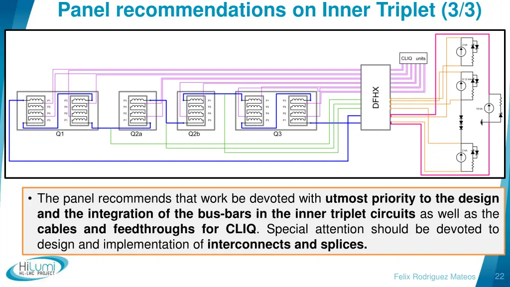 panel recommendations on inner triplet 3 3