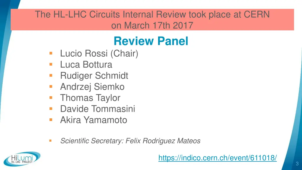 the hl lhc circuits internal review took place