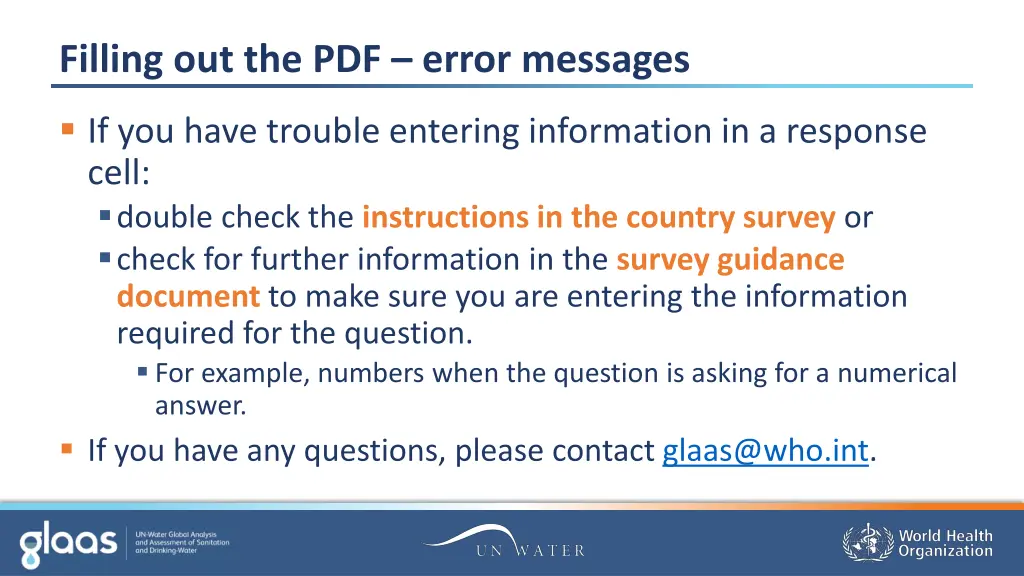 filling out the pdf error messages 1
