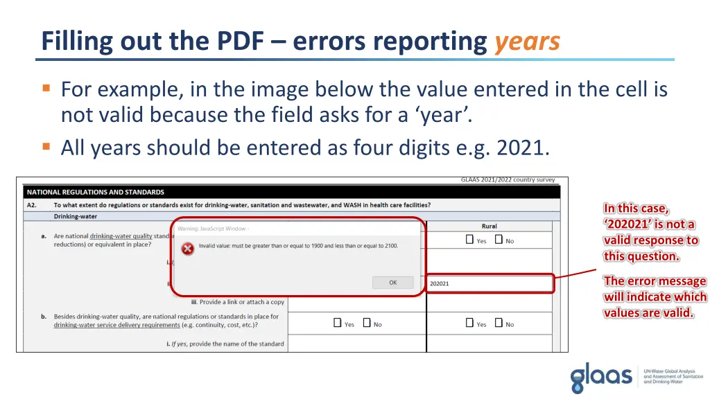 filling out the pdf errors reporting years