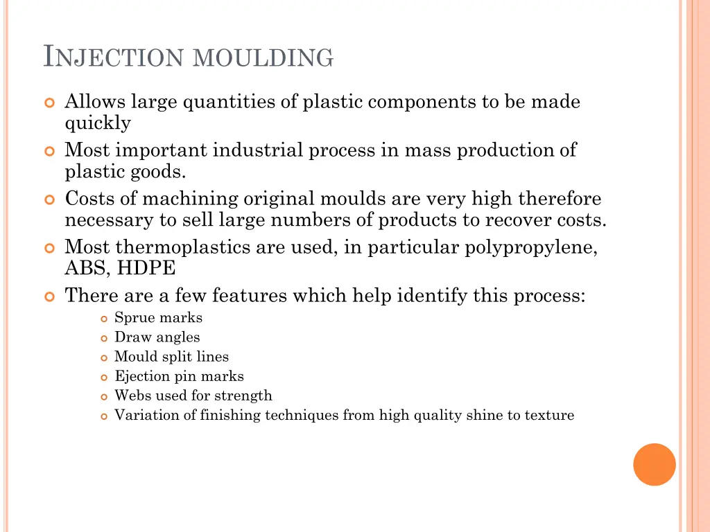 i njection moulding