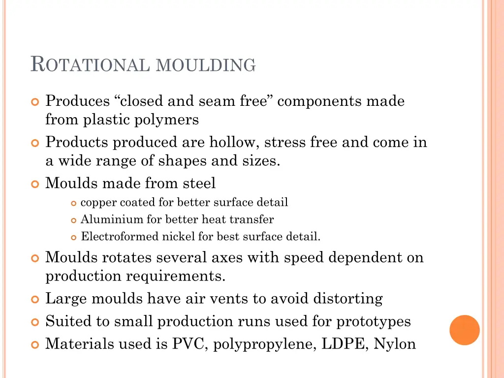 r otational moulding