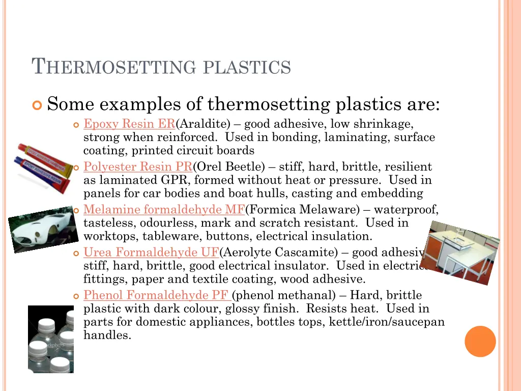 t hermosetting plastics