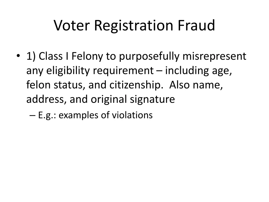 voter registration fraud